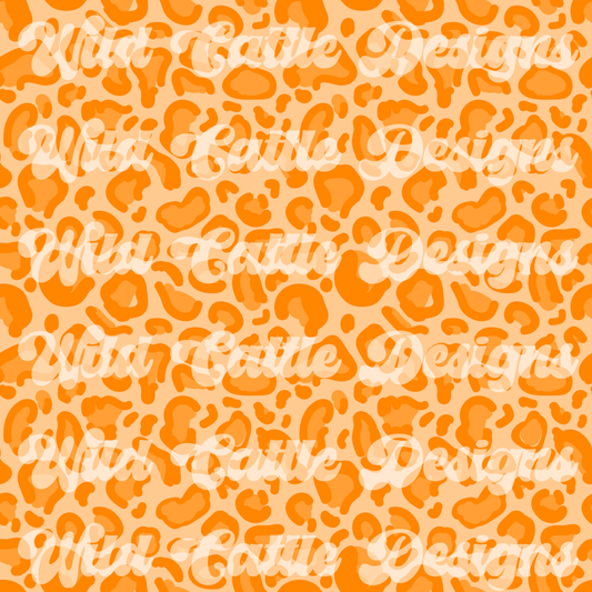 Neon orange cheetah seamless