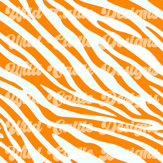 Neon orange zebra seamless