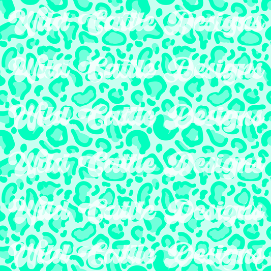 Neon seafoam cheetah seamless