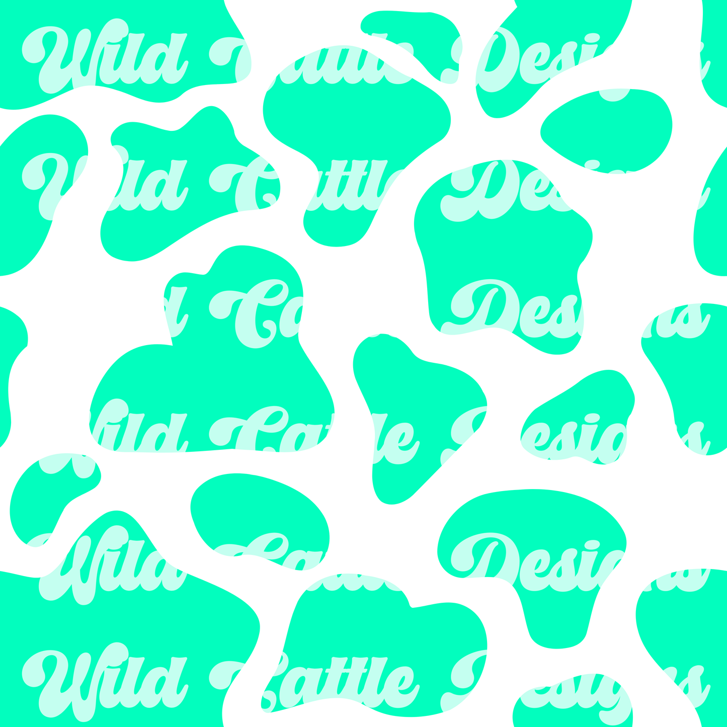 Neon seafoam cow seamless