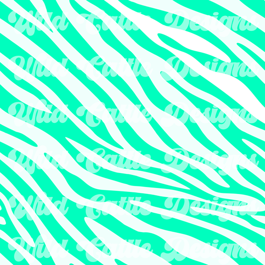 Neon seafoam zebra seamless