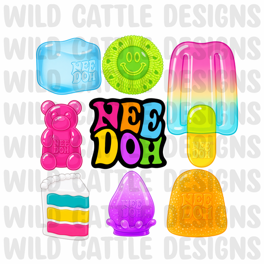 Neon squishy collage png