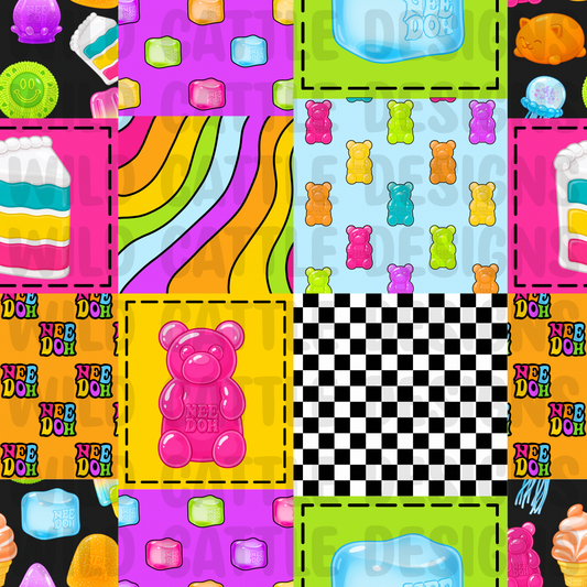 Neon squishy patchwork