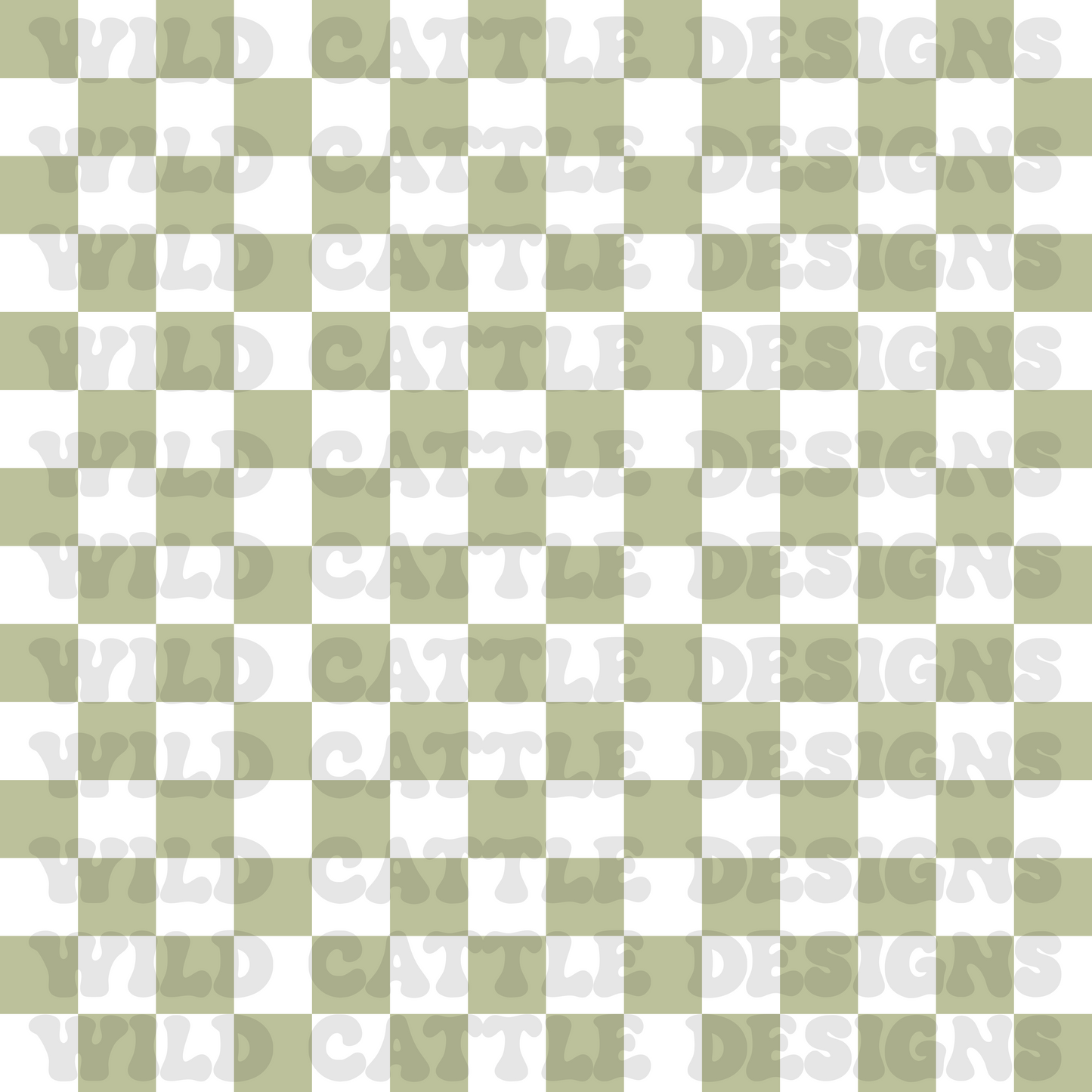 Ocean girl green check seamless