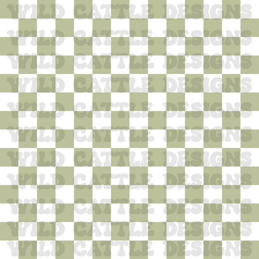 Ocean girl green check seamless