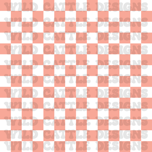 Ocean girl pink check seamless
