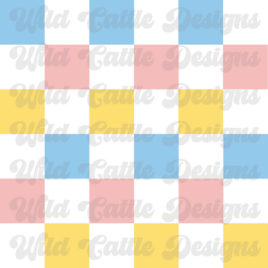 pastel beach check seamless
