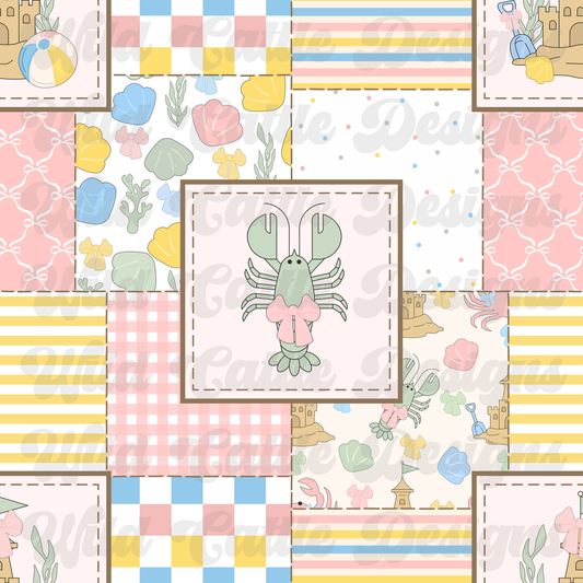 Pastel bow beach patchwork