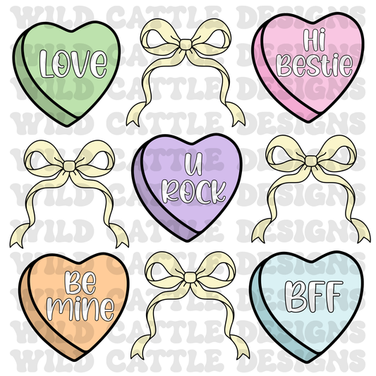 Pastel conversation heart png