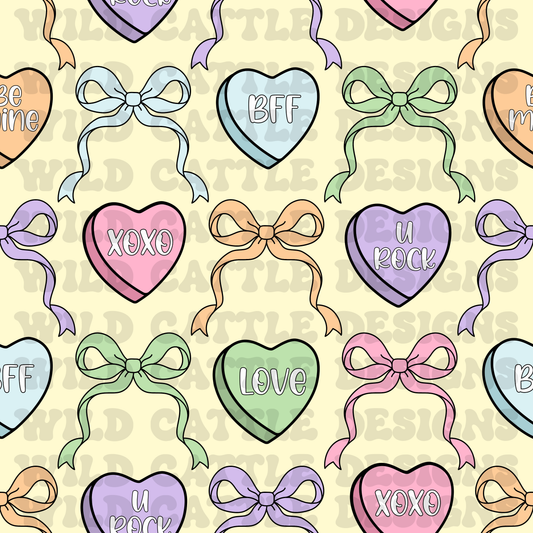 Pastel conversation heart seamless