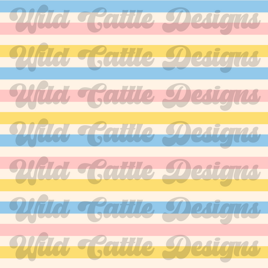 pastel beach day stripe seamless