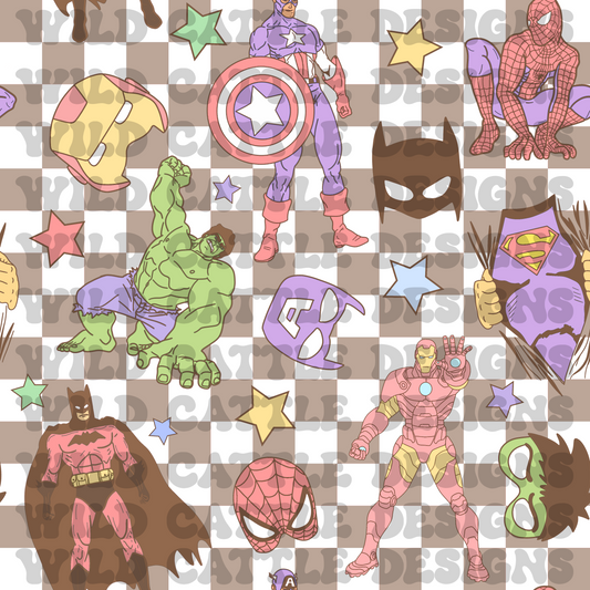 Pastel superheros seamless