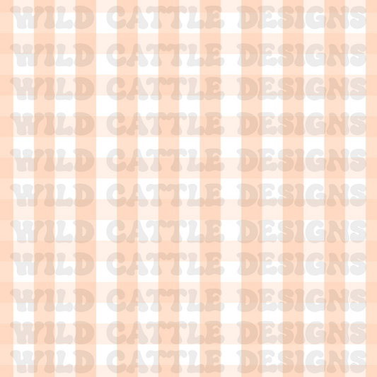 peach floral plaid seamless