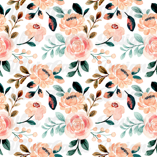 Peachy Floral Seamless