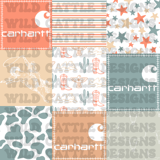 Peachy Tan Western Patchwork