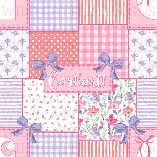 Pink and purple girly floral patchwork