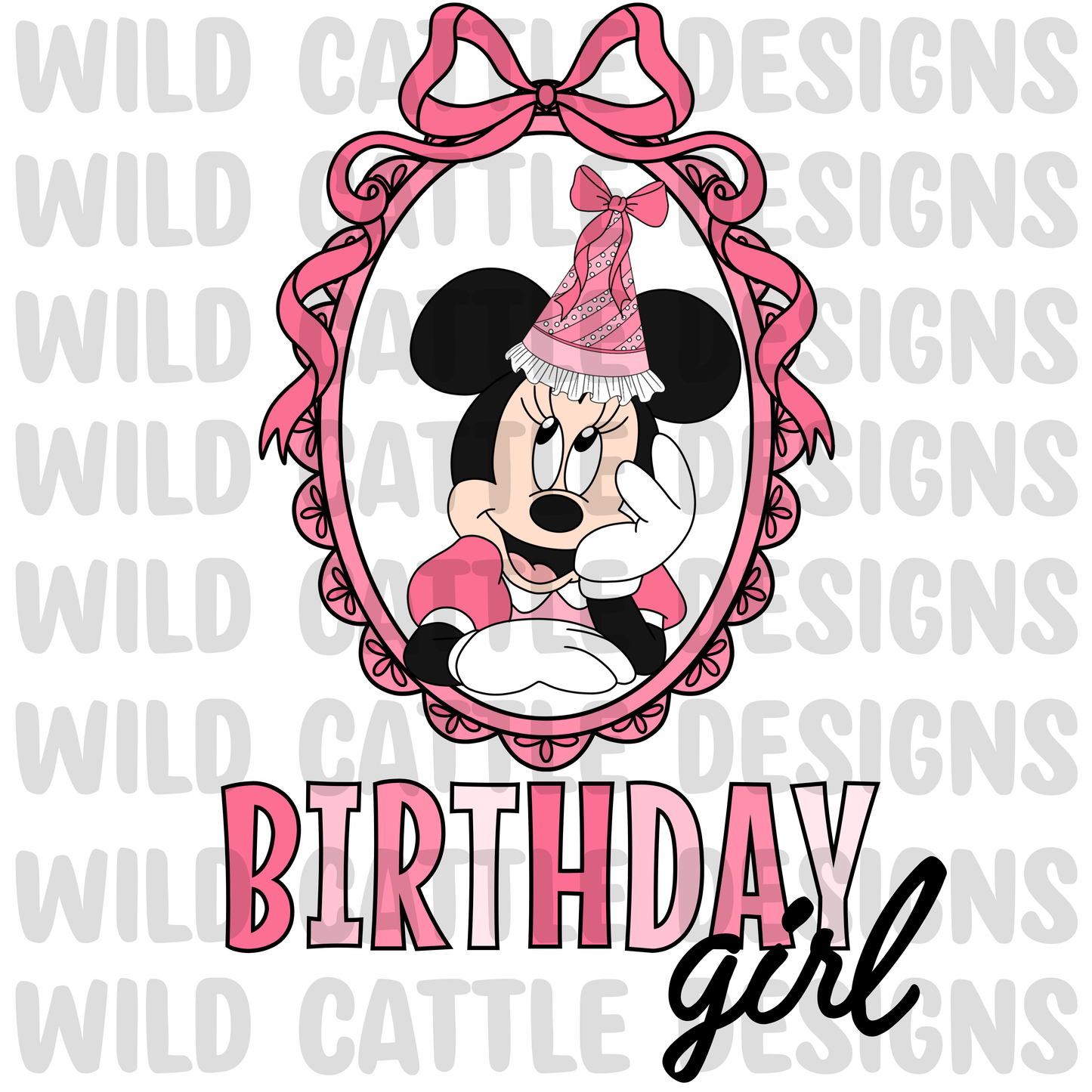 Pink birthday mouse frames png
