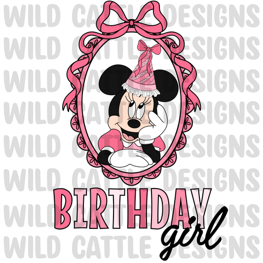 Pink birthday mouse frames png