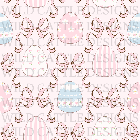 Pink coquette eggs seamless