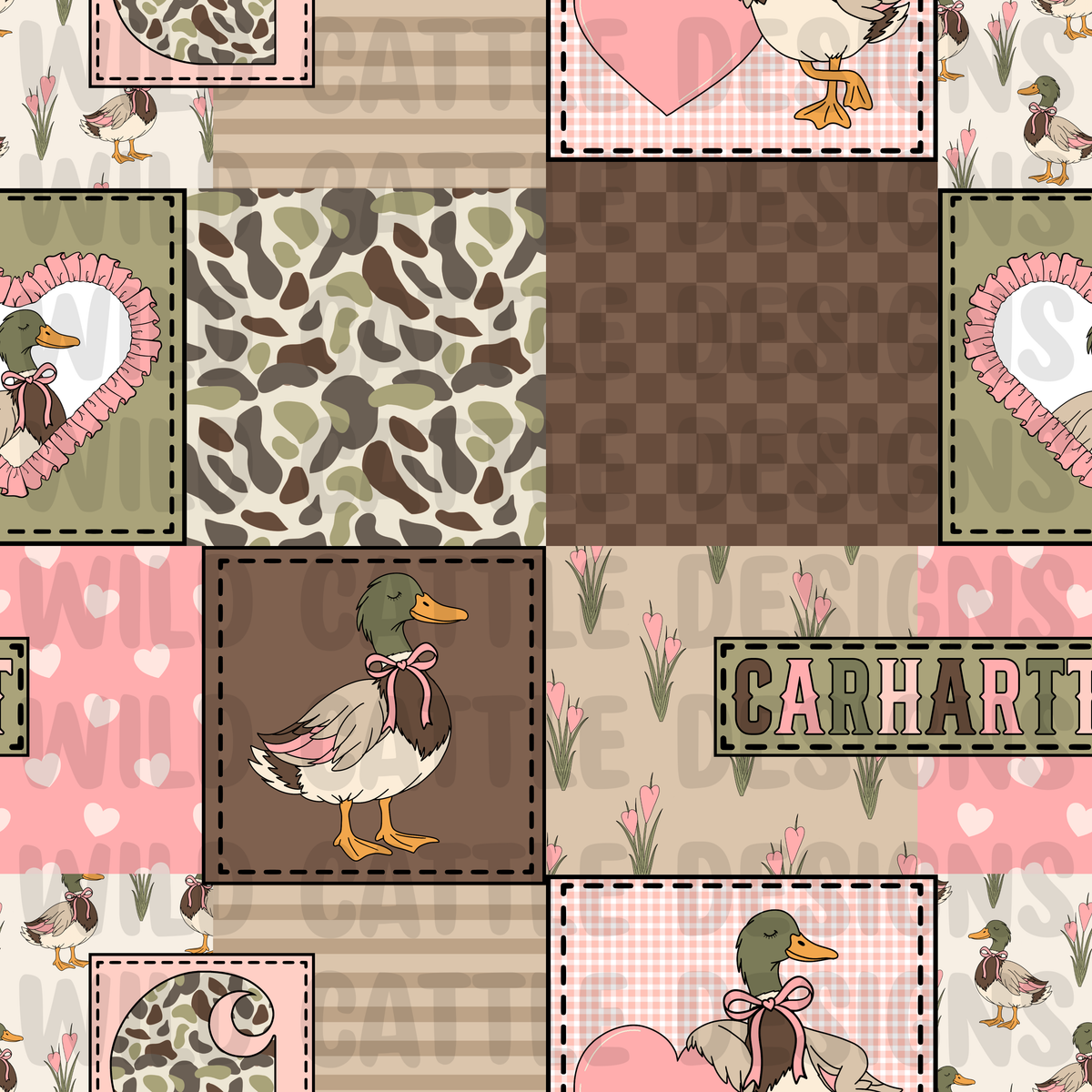 Pink mallard patchwork