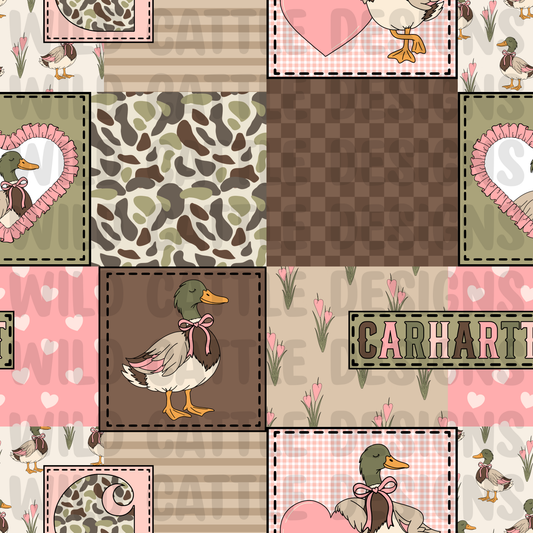 Pink mallard patchwork
