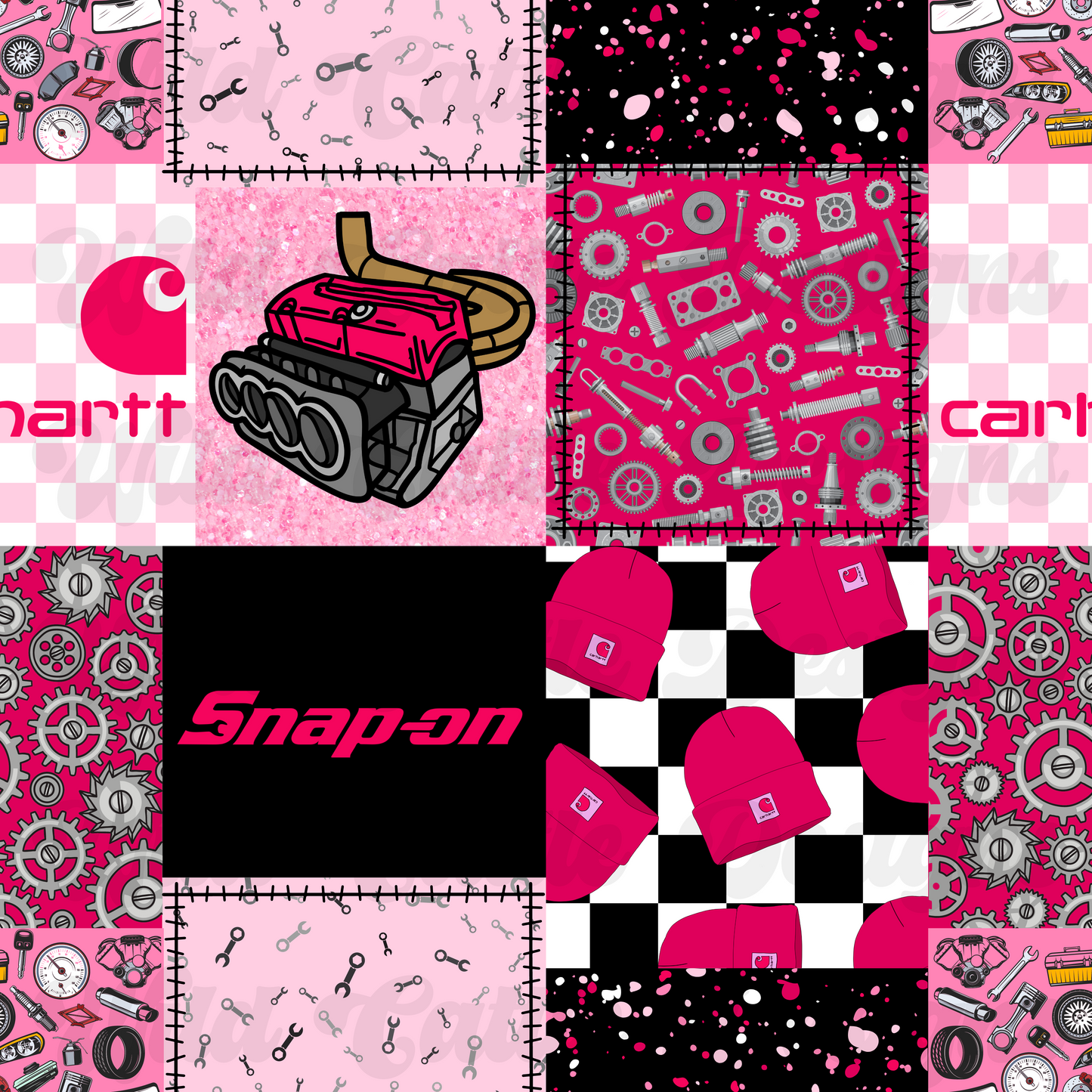 Mechanic pink patchwork