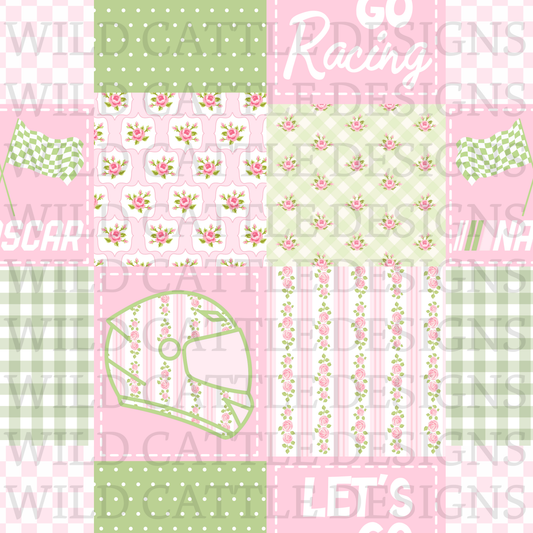 Pink racecar patchwork
