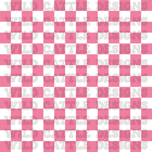 Pink stitching check seamless