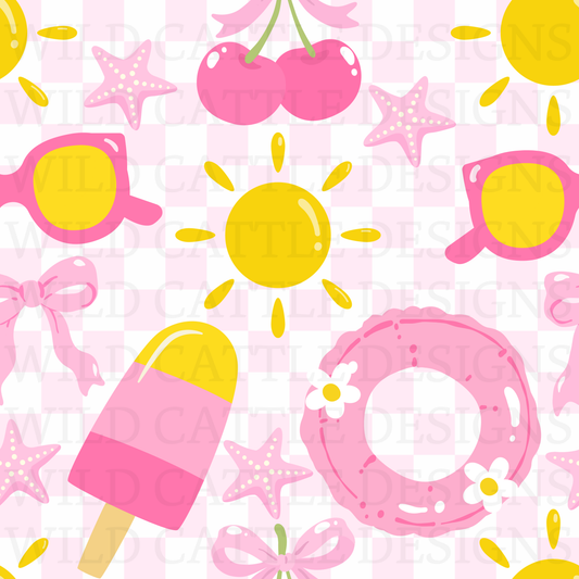 Pink summer days seamless