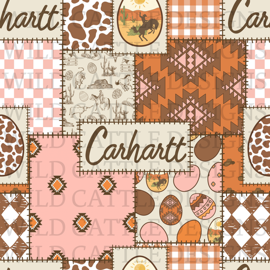 Pink western easter egg patchwork