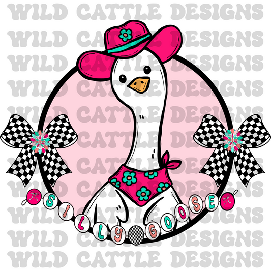 Pink western silly goose png