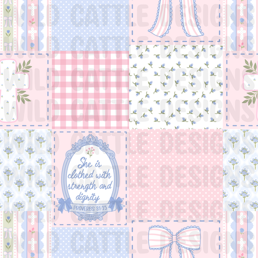 Preppy coquette crosses patchwork