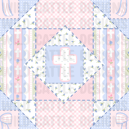 Preppy coquette cross patchwork