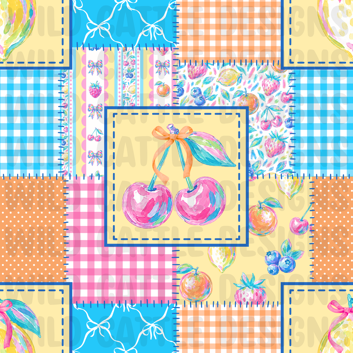 Preppy fruit patchwork