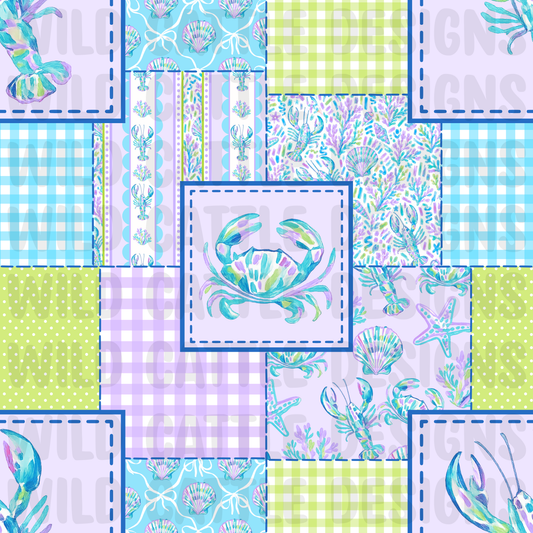 Preppy purple seaside patchwork