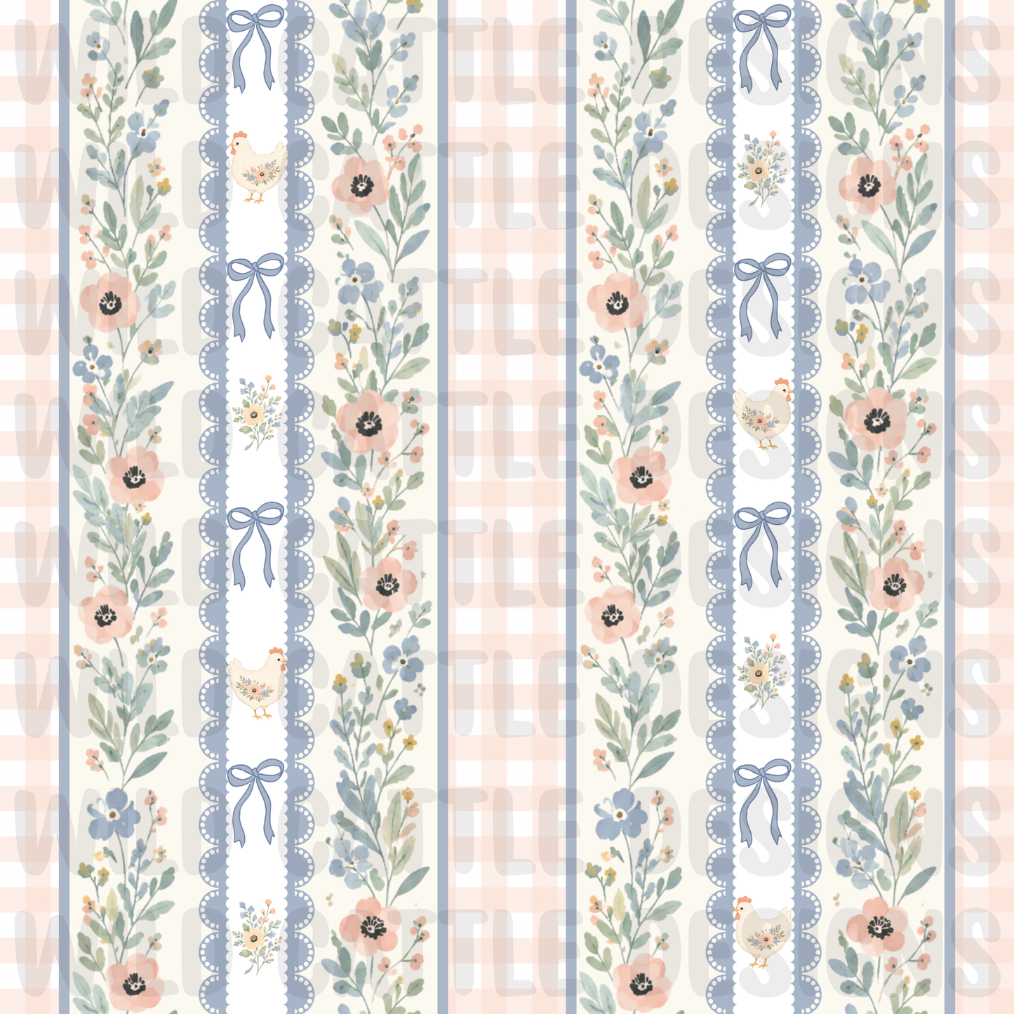 Pretty chicken bow stripes