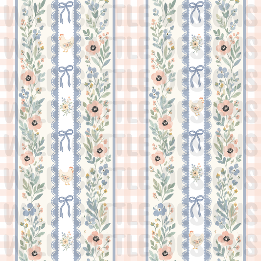 Pretty chicken bow stripes