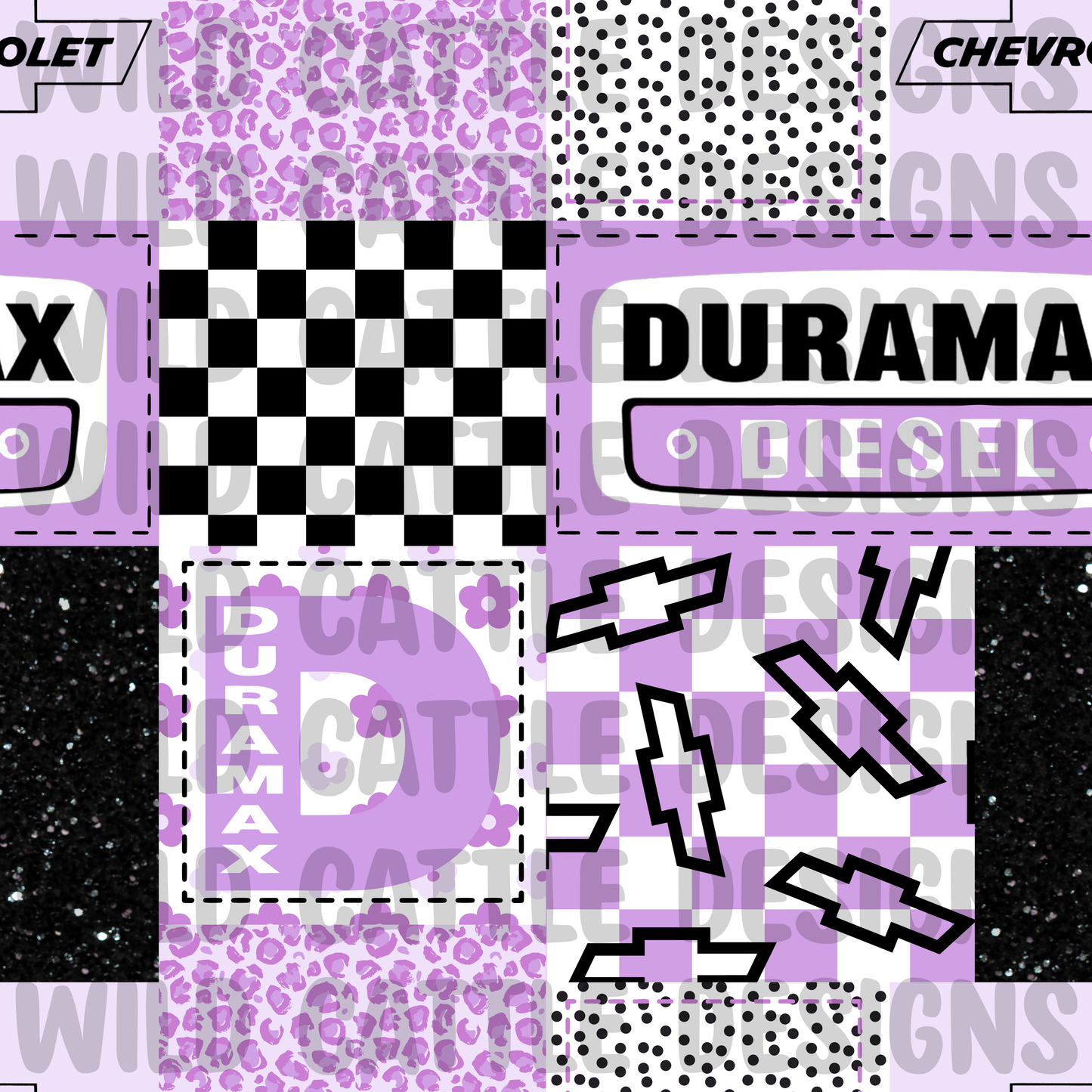 Purple diesel patchwork