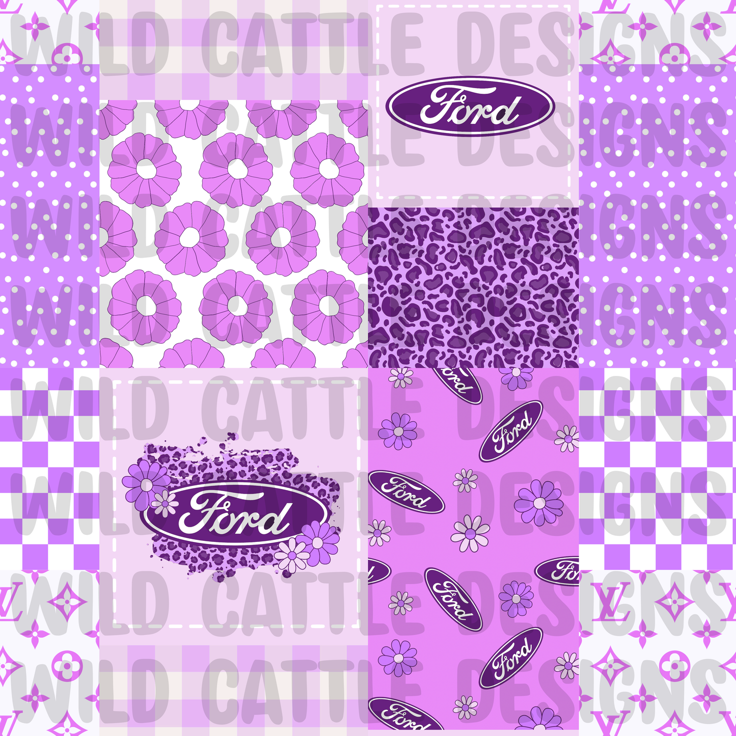 Purple truck patchwork