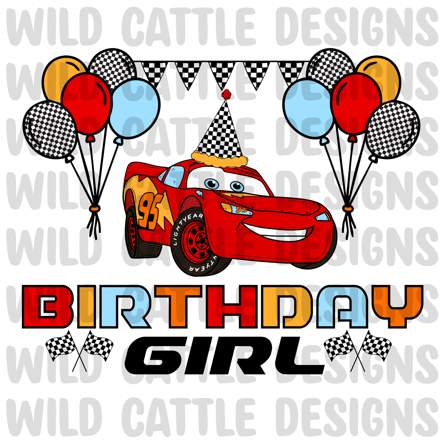 Racecar Birthday girl png