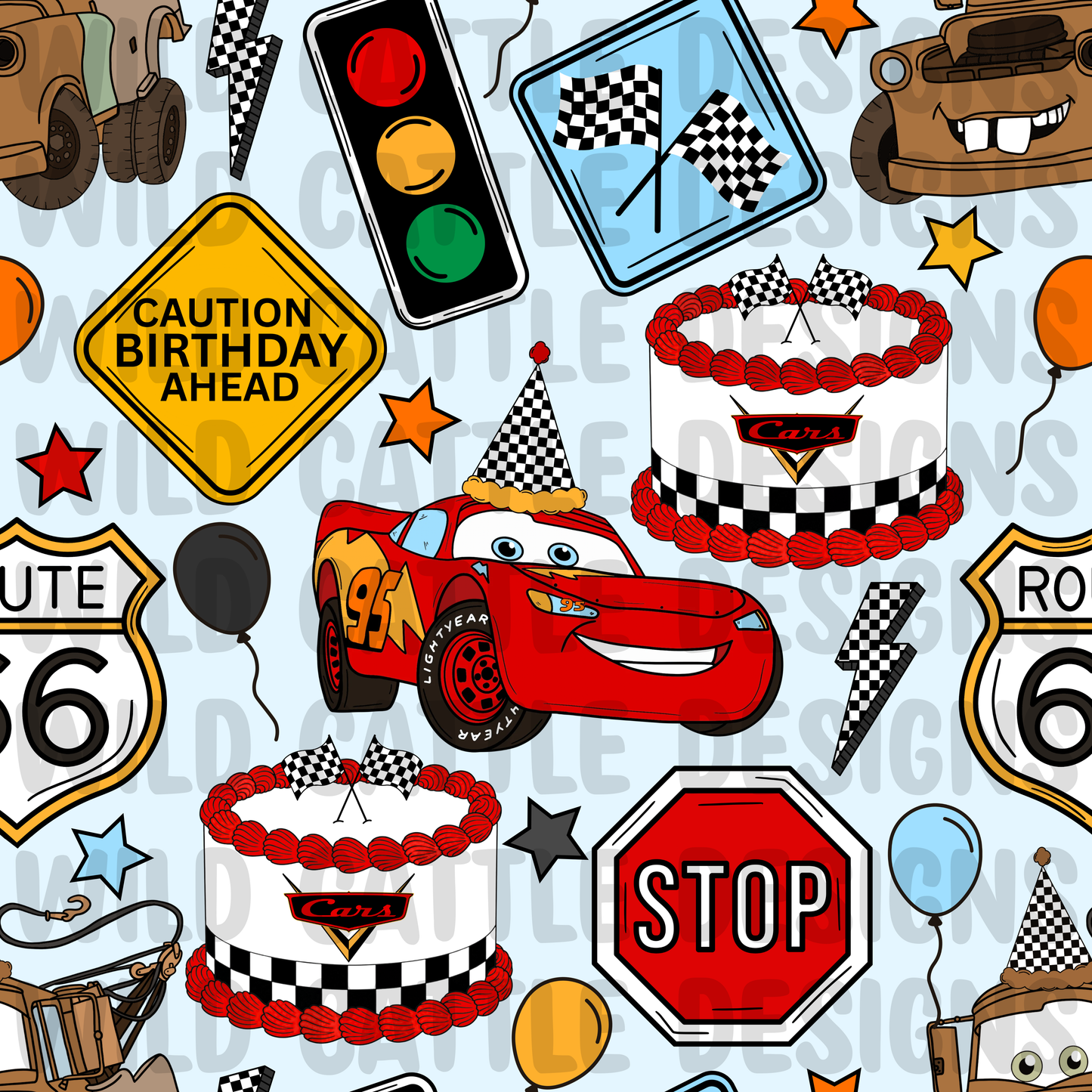 Racecar Birthday boy seamless