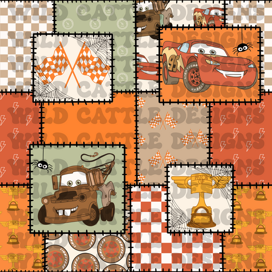 Race car halloween patchwork