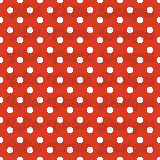 red and white polka dot seamless