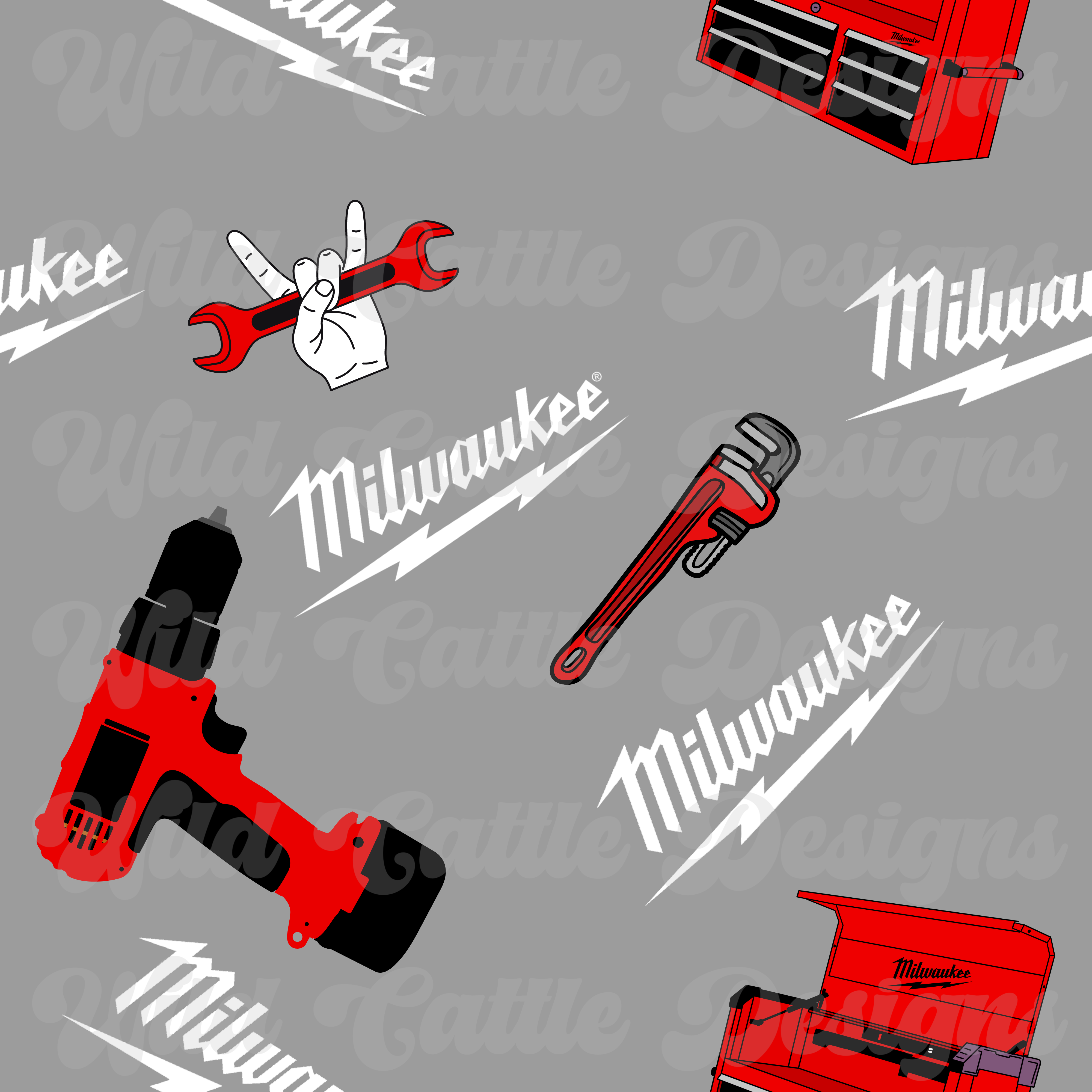 Red Tools Seamless – Wild Cattle Designs