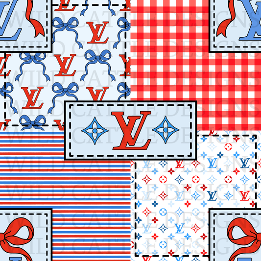 Red white boujee patchwork