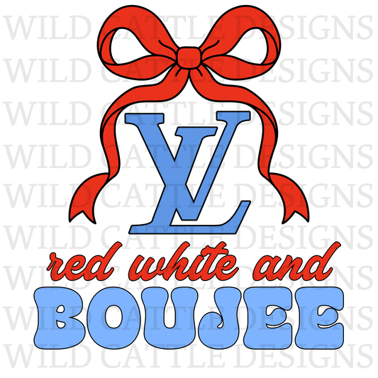 Red white and boujee bow png