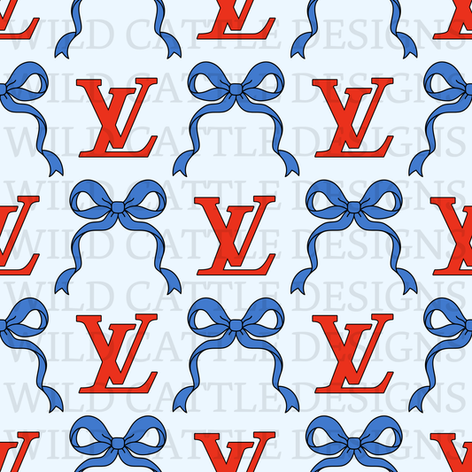 Red white boujee bows seamless