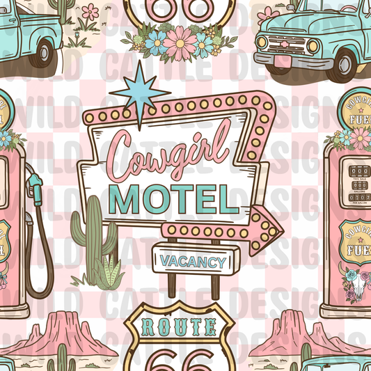 Route 66 Cowgirl with checkers