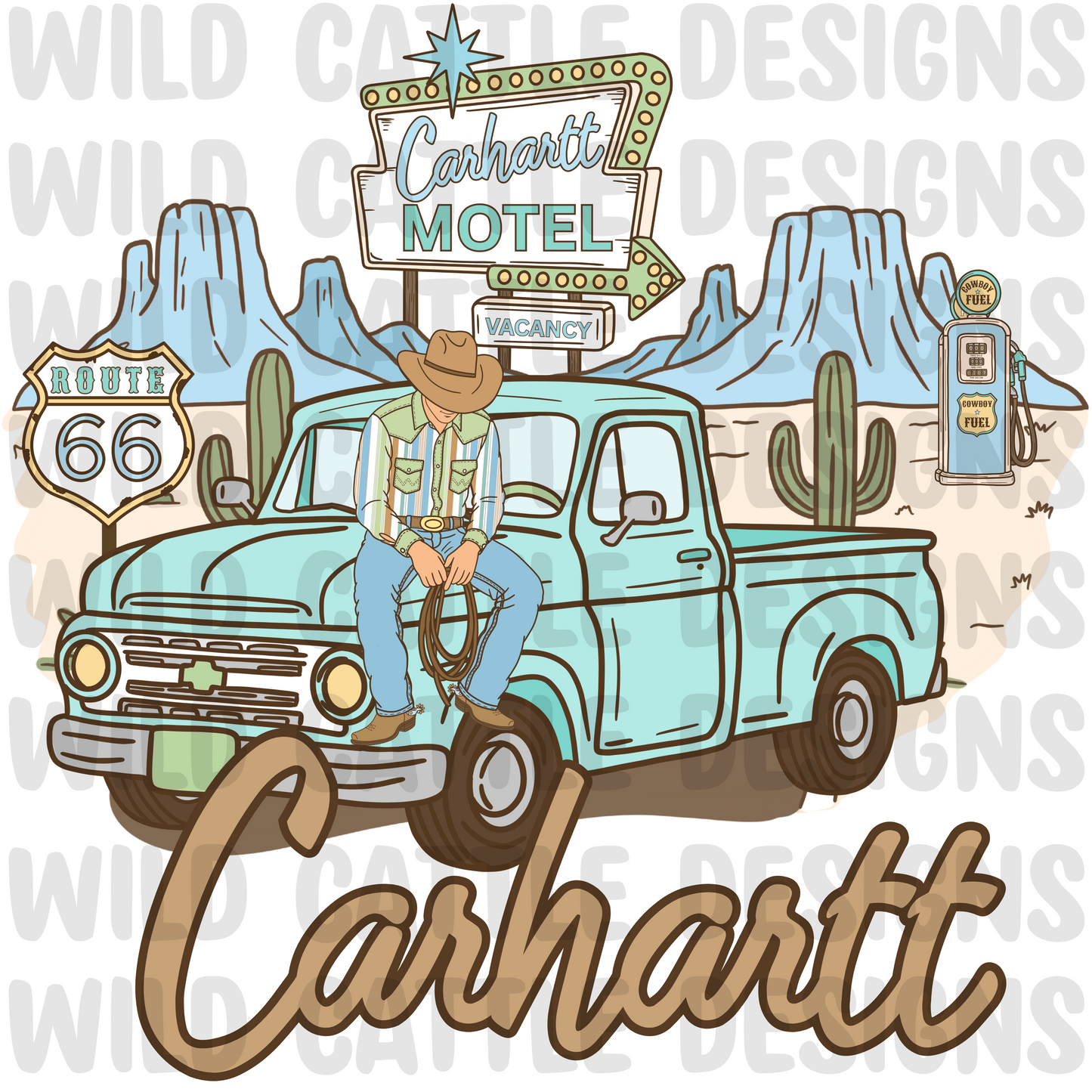Route 66 Western Cowboy Motel png