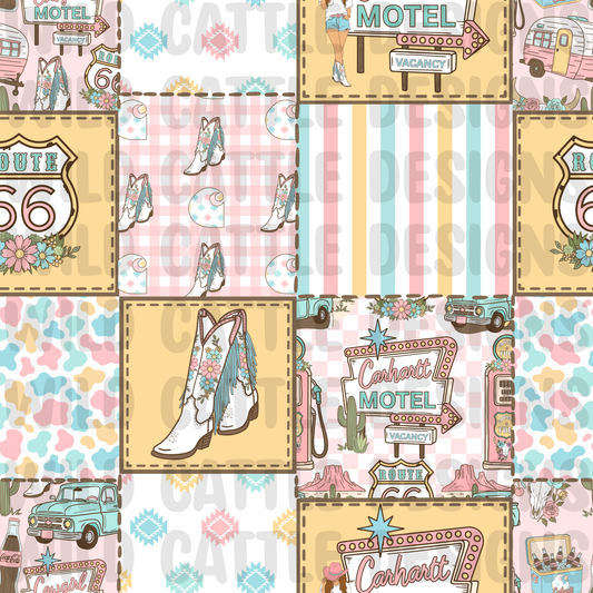 Route 66 western Cowgirl patchwork